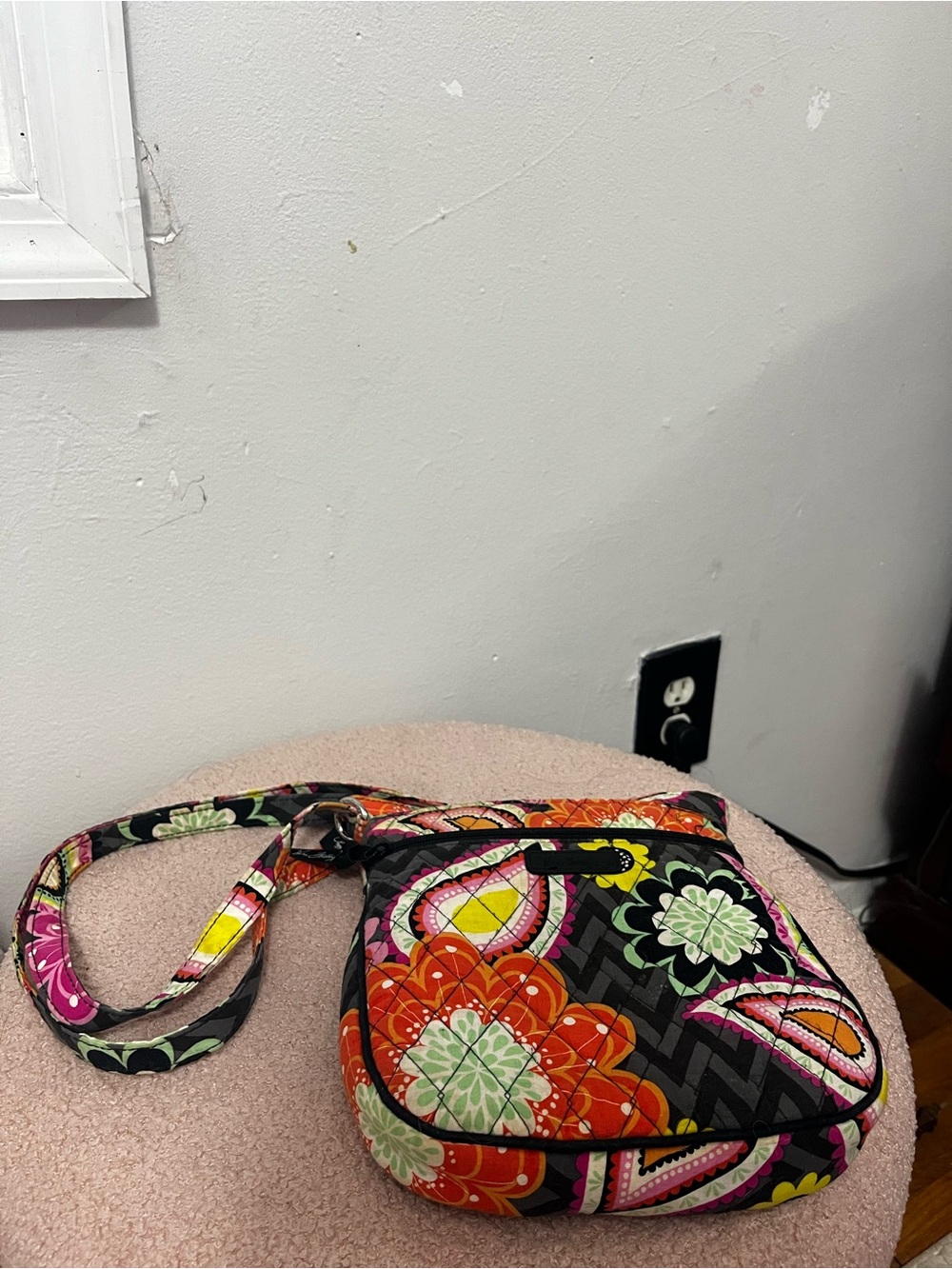 Vera Bradley Orange Floral Crossbody Bag Purse